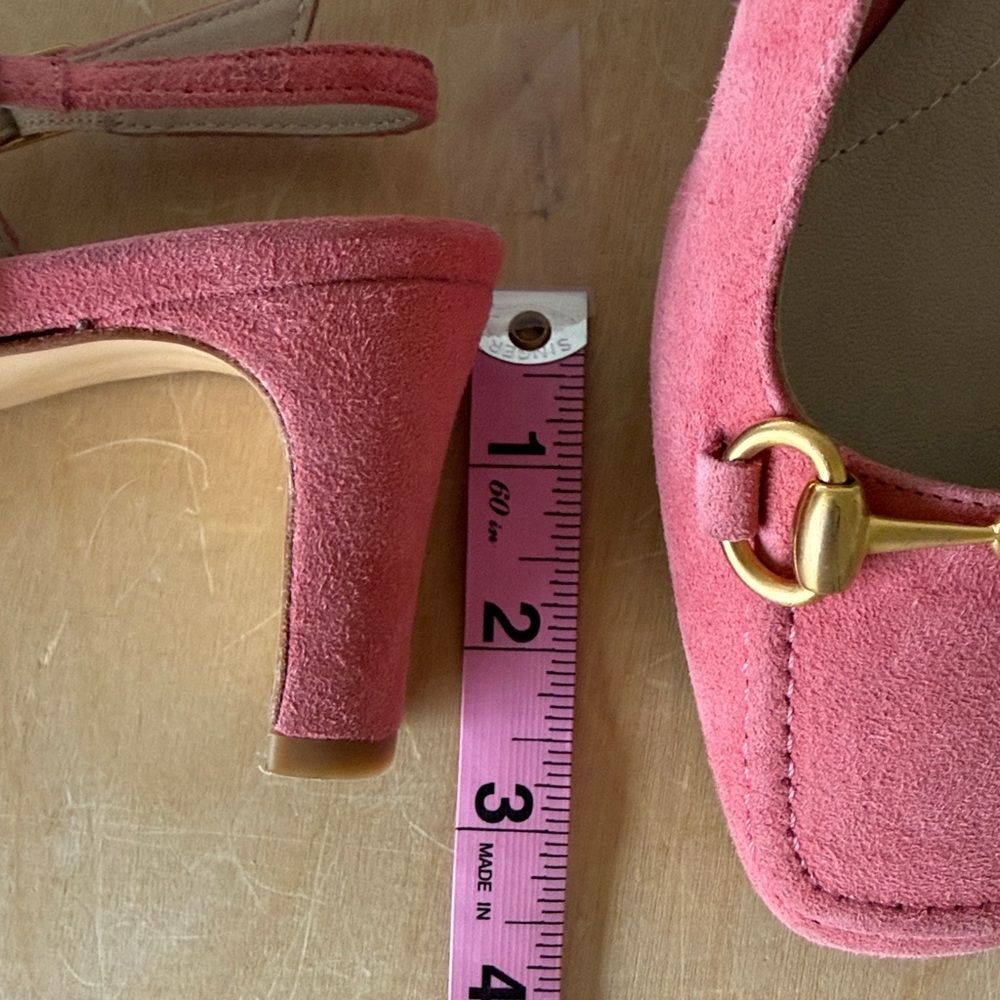 Rangoni Pink Slingback Heels with Gold Accents - Picture 7 of 7